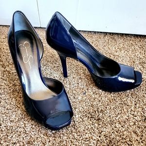Blue high heels by Jessica Simpson